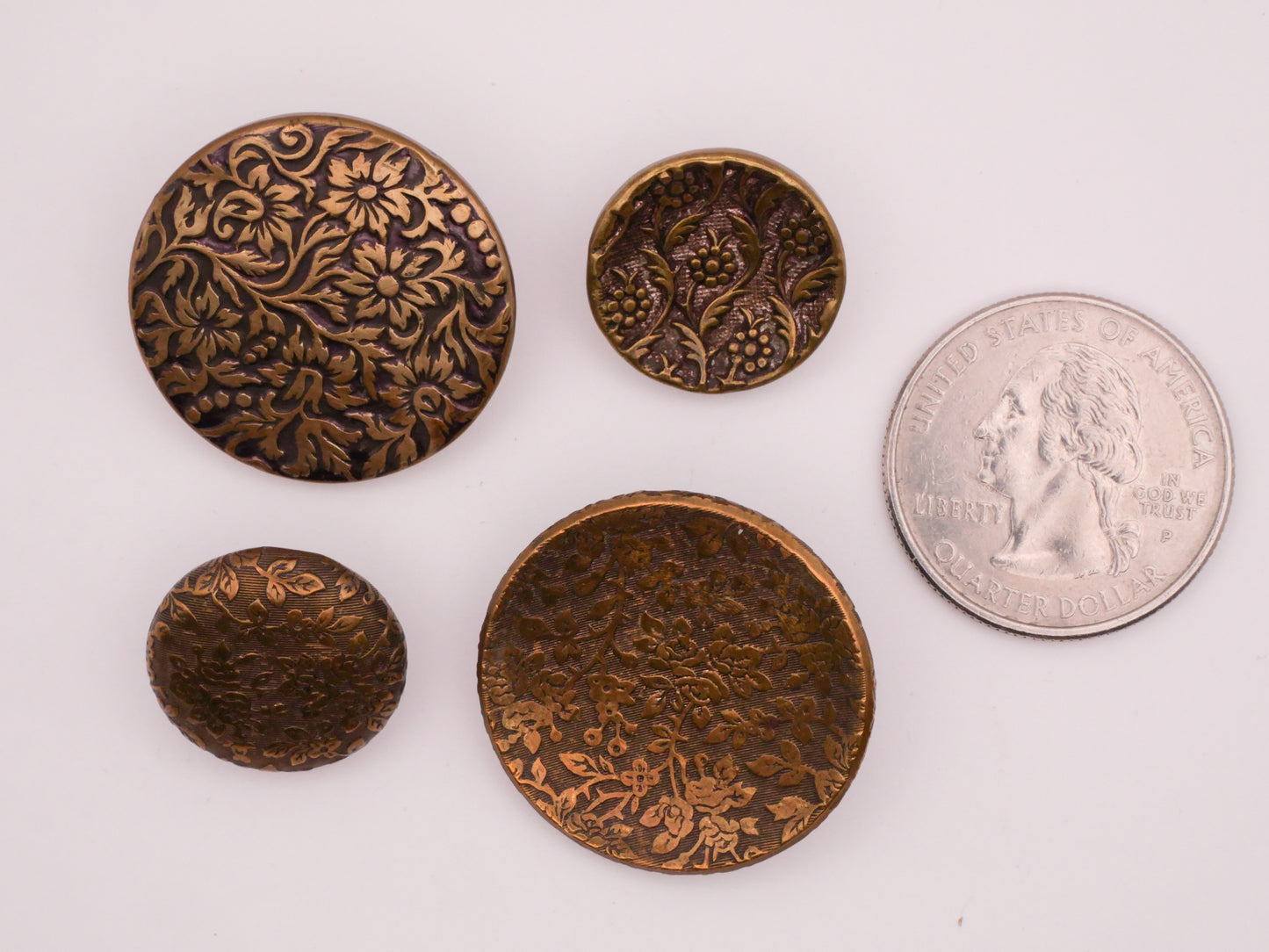 Flower Floral Wallpaper Design Metal Button Various 18-27mm