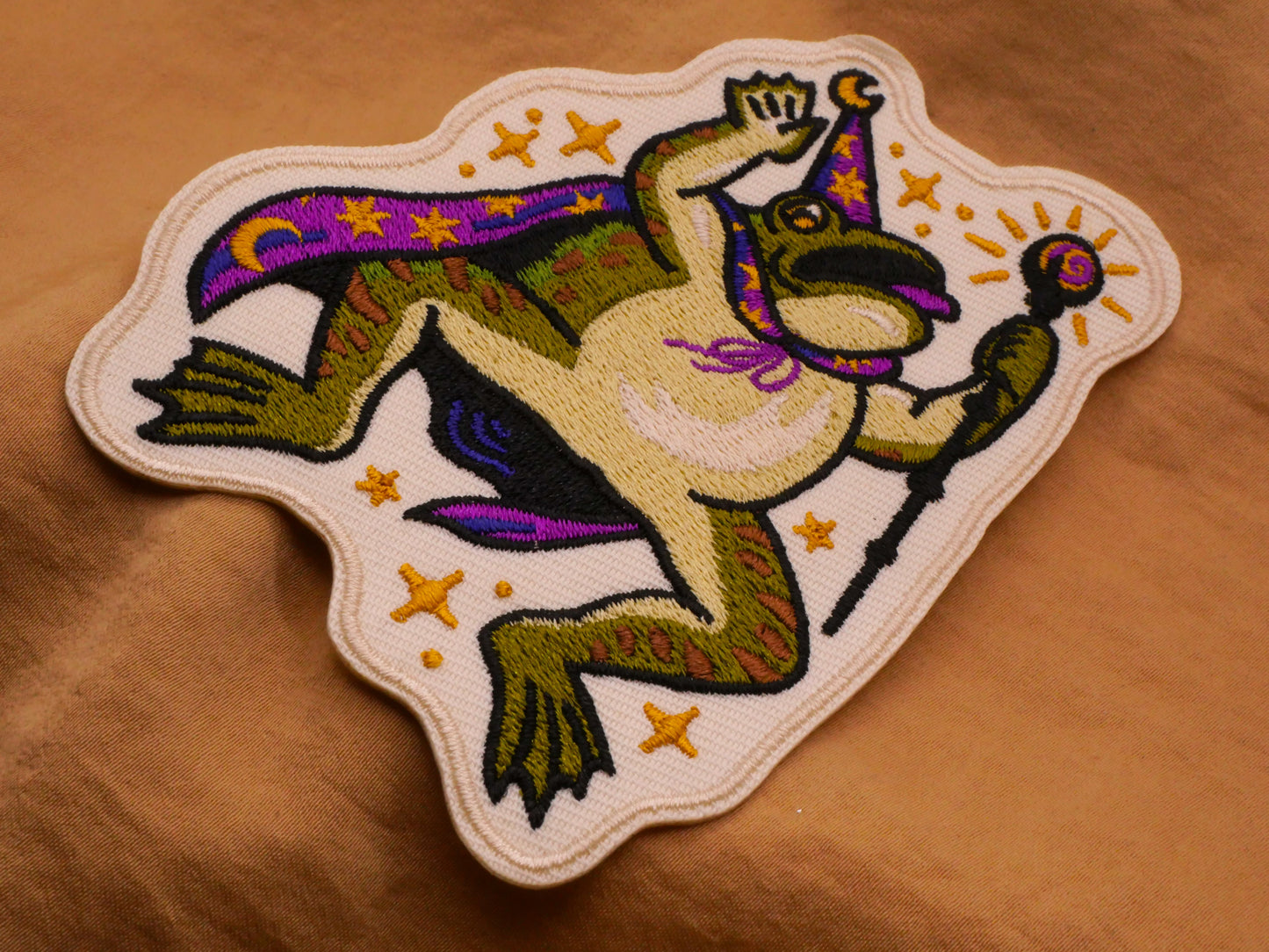 Frog Wizard Sorcerer Witch Embroidered Patch Embellishment 77x101
