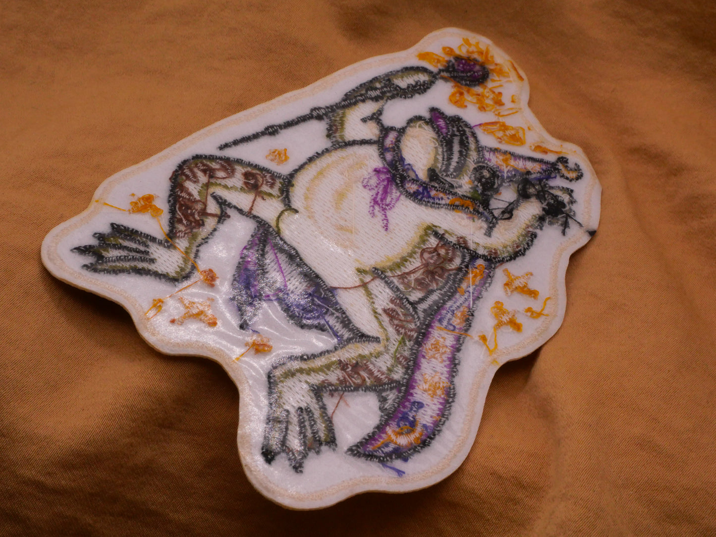 Frog Wizard Sorcerer Witch Embroidered Patch Embellishment 77x101