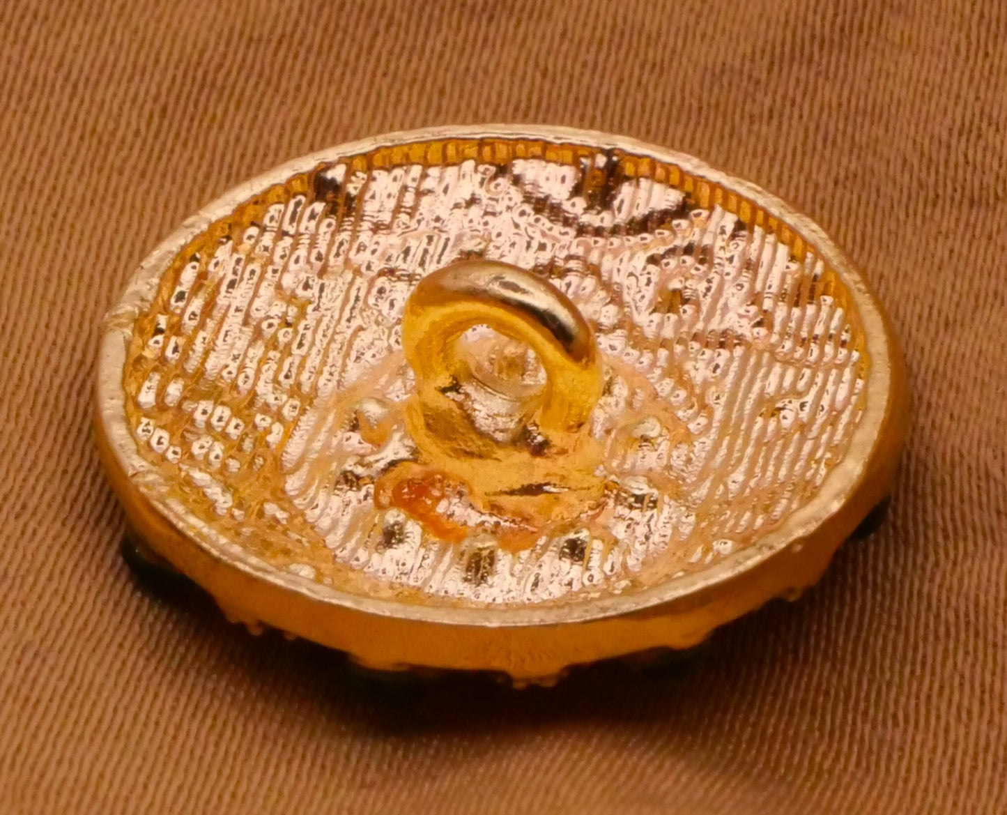 Green Eye Rhinestone Gold Metal Button 20mm