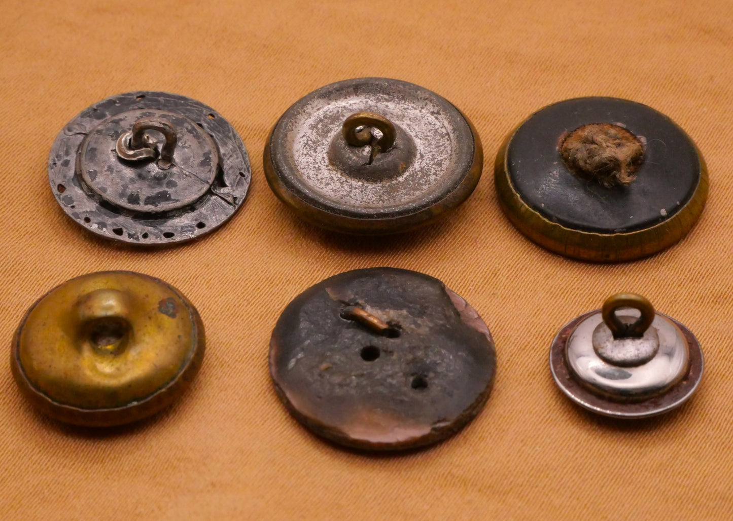 Smokey Mother of Pearl Metal Victorian Button Various 12-18mm