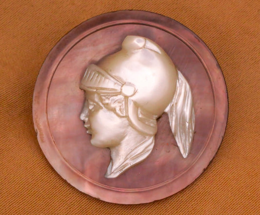 Athena Goddess Soldier Portrait Mother of Pearl Button 27mm