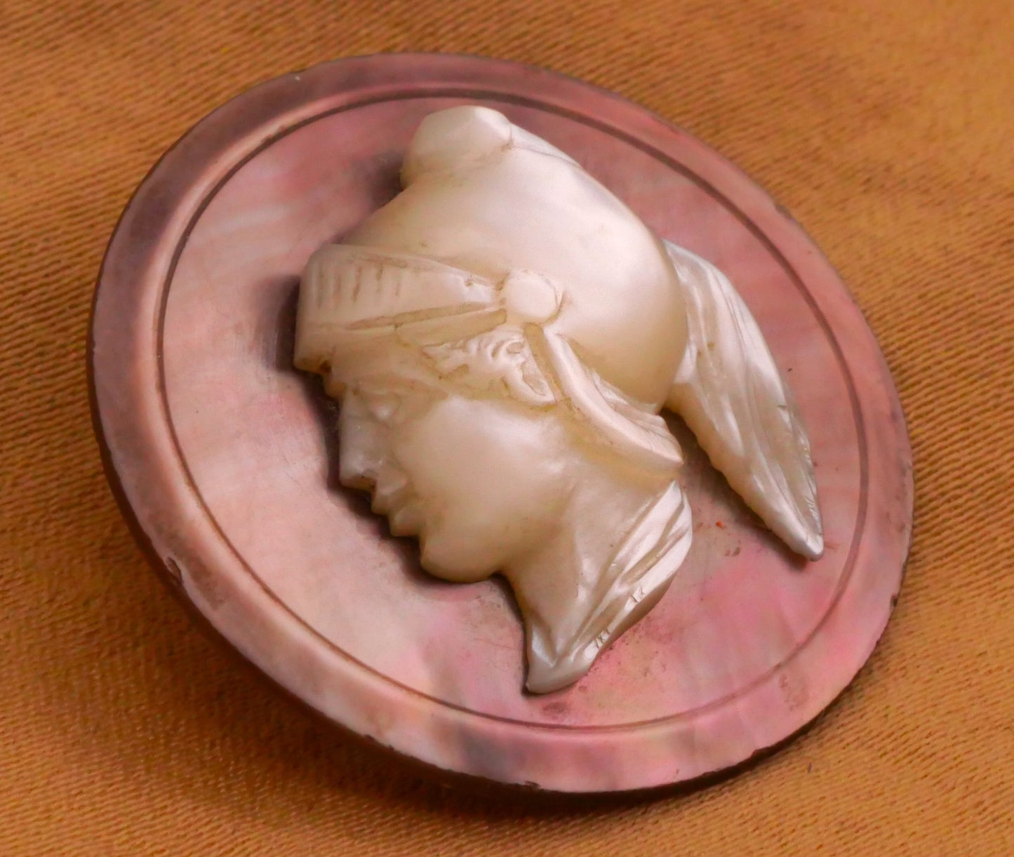 Athena Goddess Soldier Portrait Mother of Pearl Button 27mm