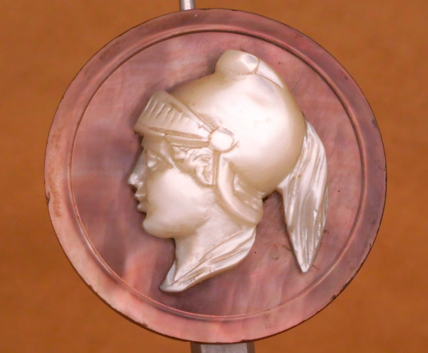 Athena Goddess Soldier Portrait Mother of Pearl Button 27mm