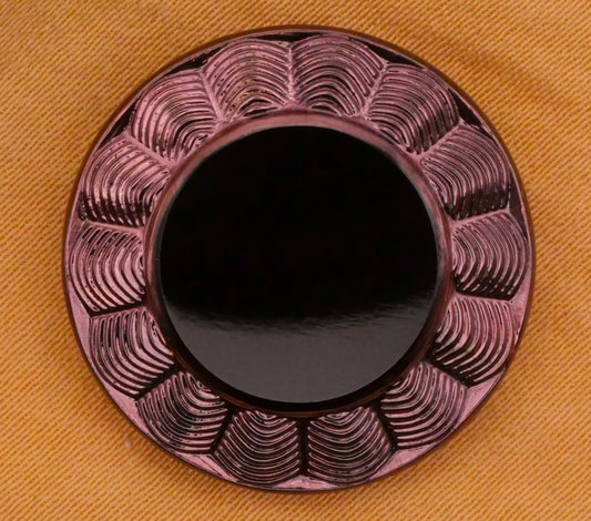 Spider Web Edge Purple Black Mirror Finish Glass Button 22mm