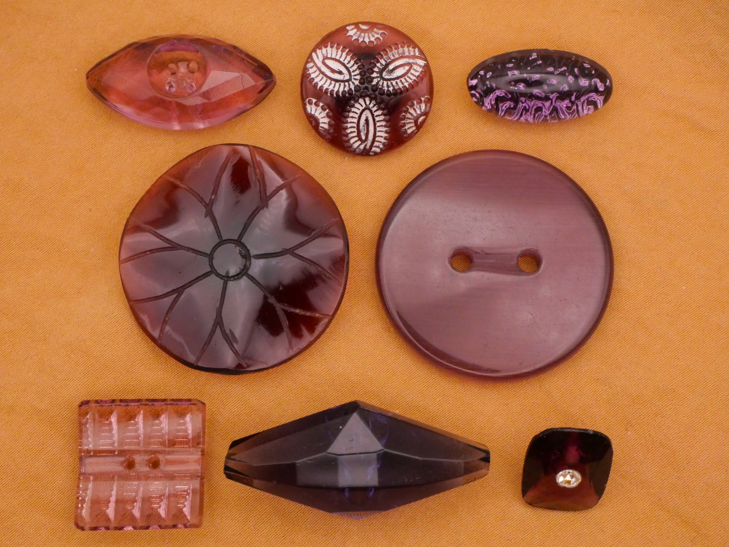 Purple Aubergine Translucent Glass Button Various 10-33mm