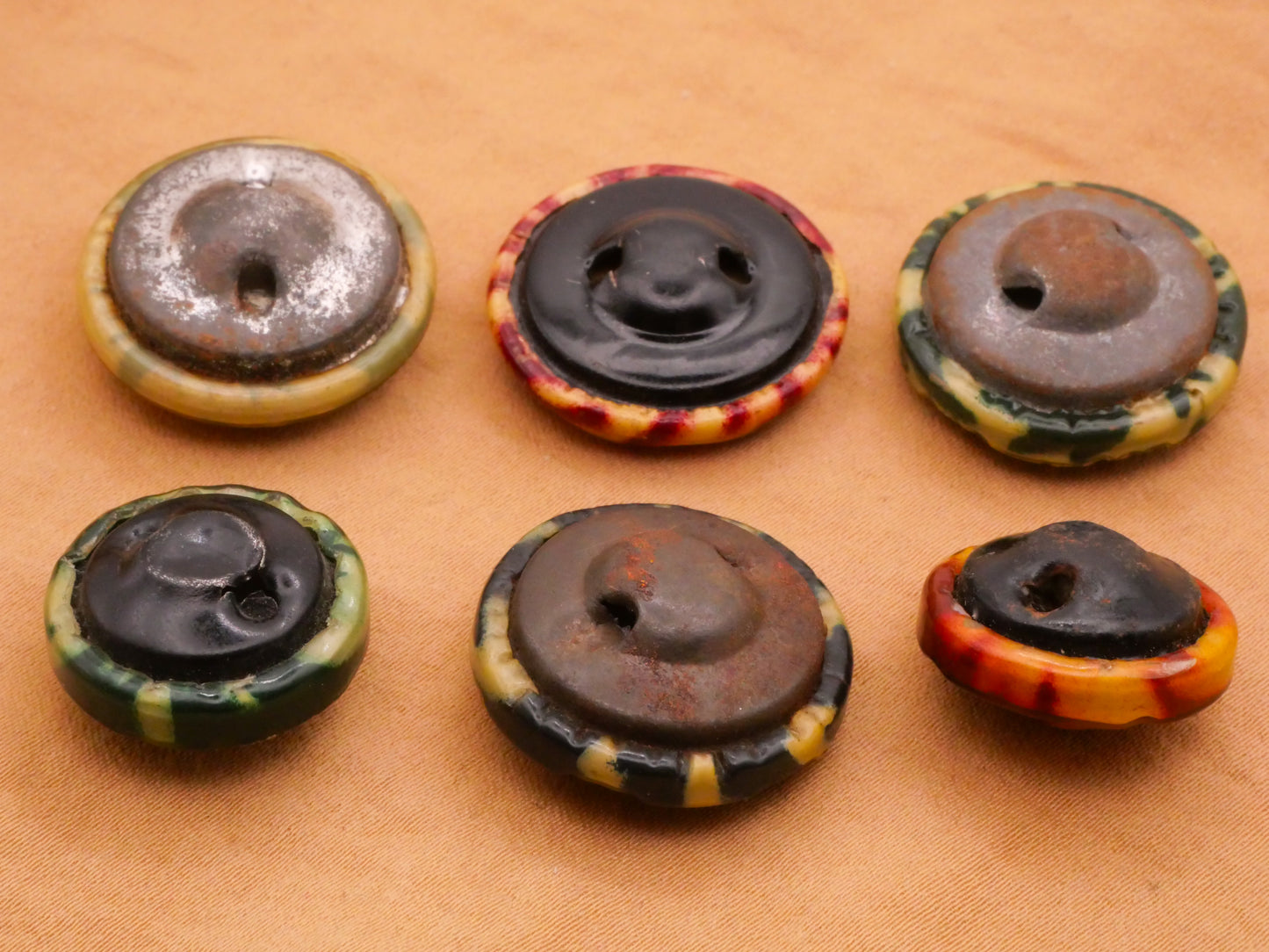 Ikat Tribal Celluloid Early Plastic Button Various 19-23mm