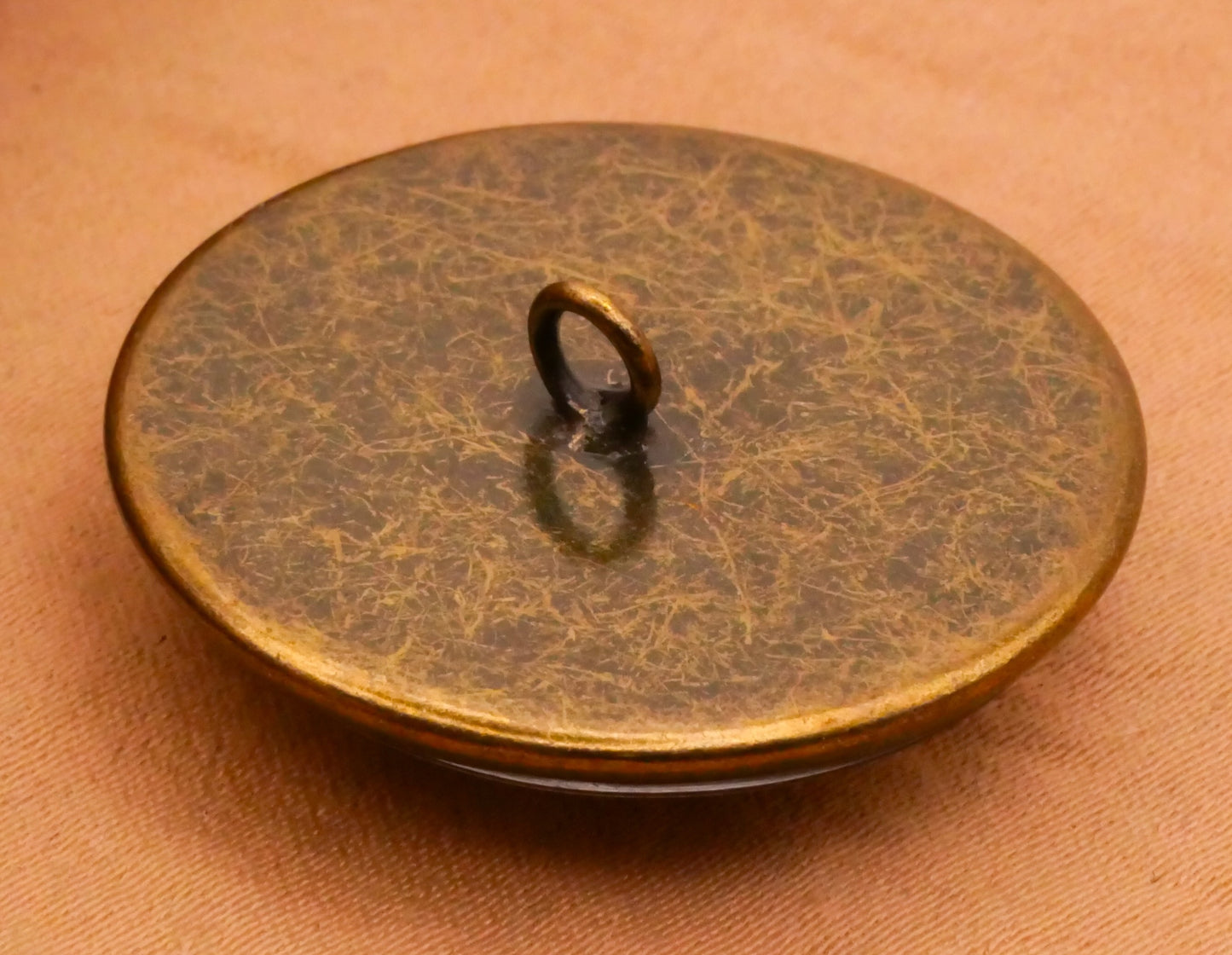 Owl Book Illustration Glass Dome Bronze Metal Button 28mm