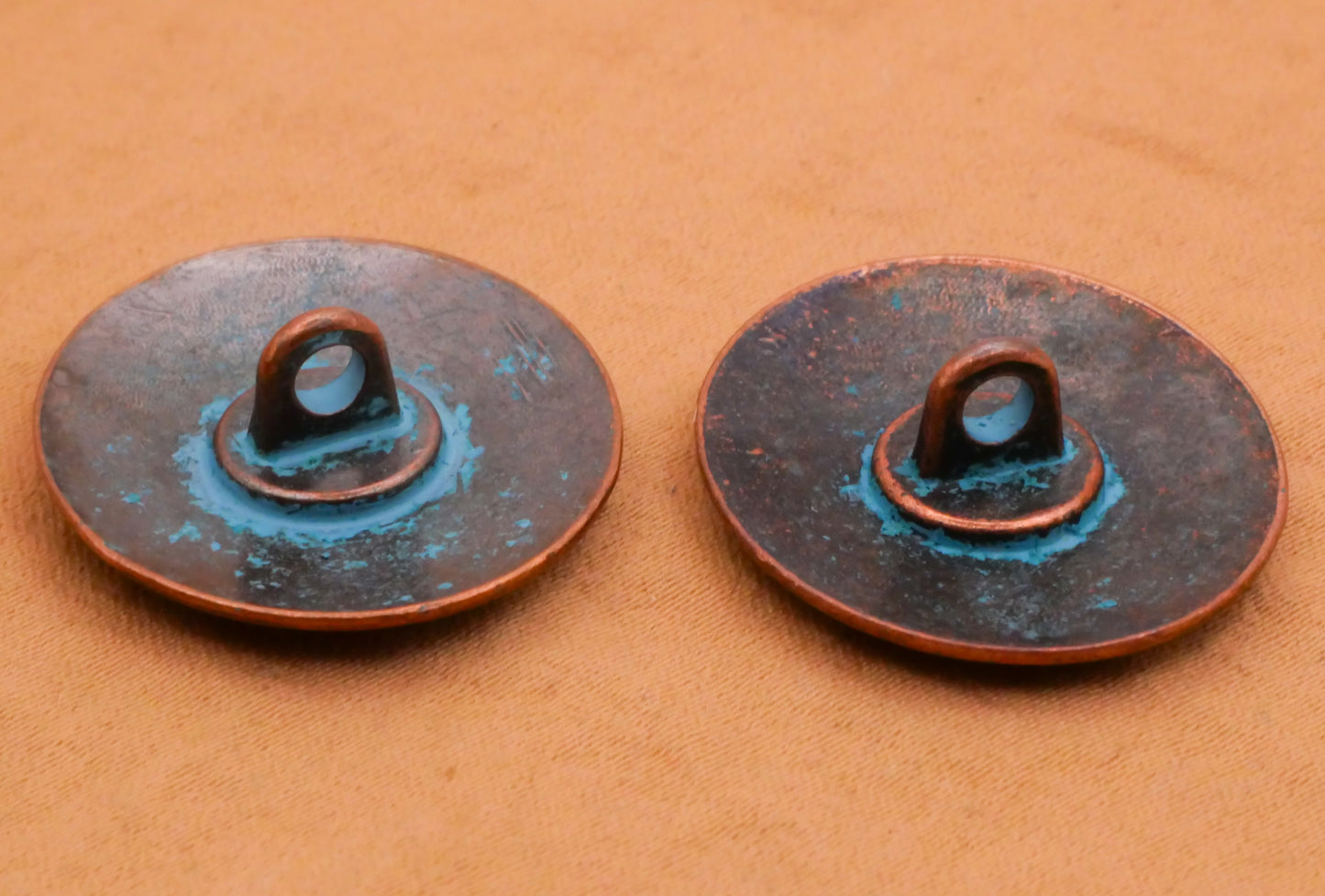 Southwest Copper Turquoise Enamel Metal Button Various 22x25mm
