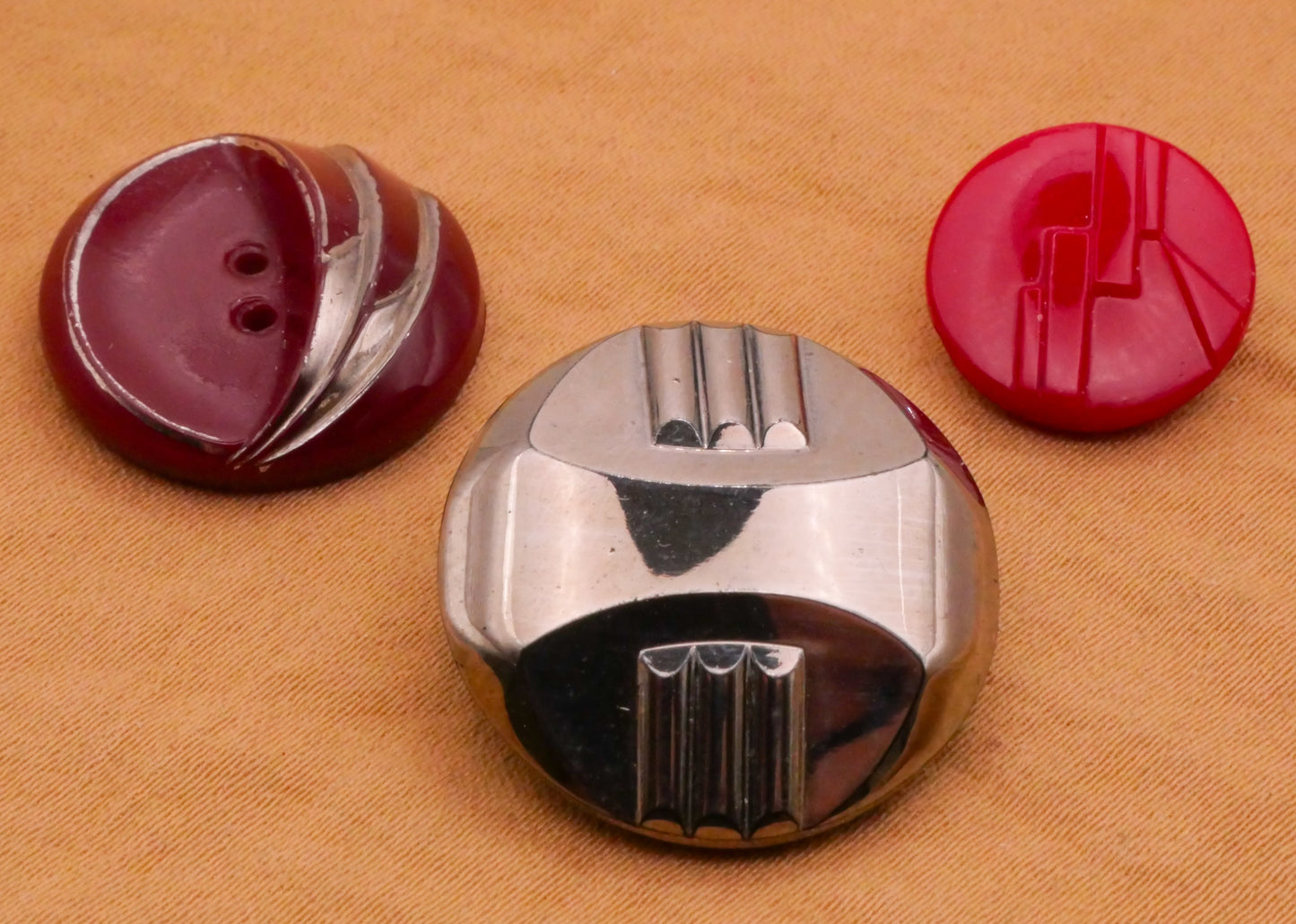 Art Deco Vintage Glass Button Various 13-22mm