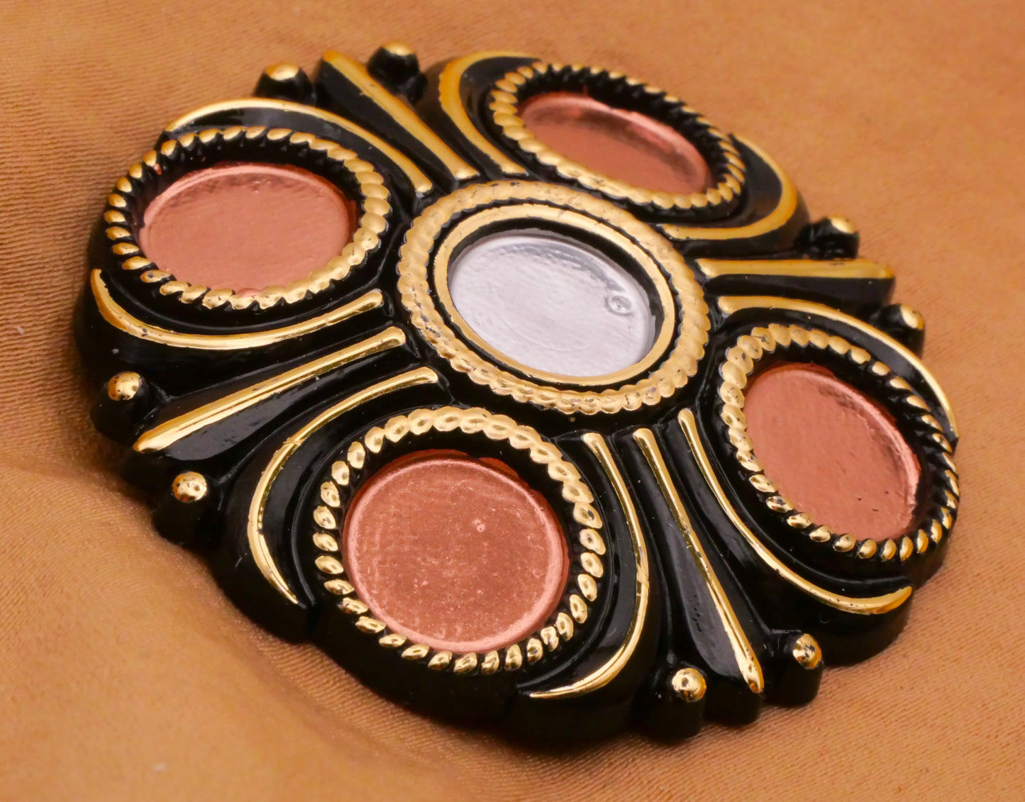 Metallic Black Art Deco Large Plastic Button 45mm