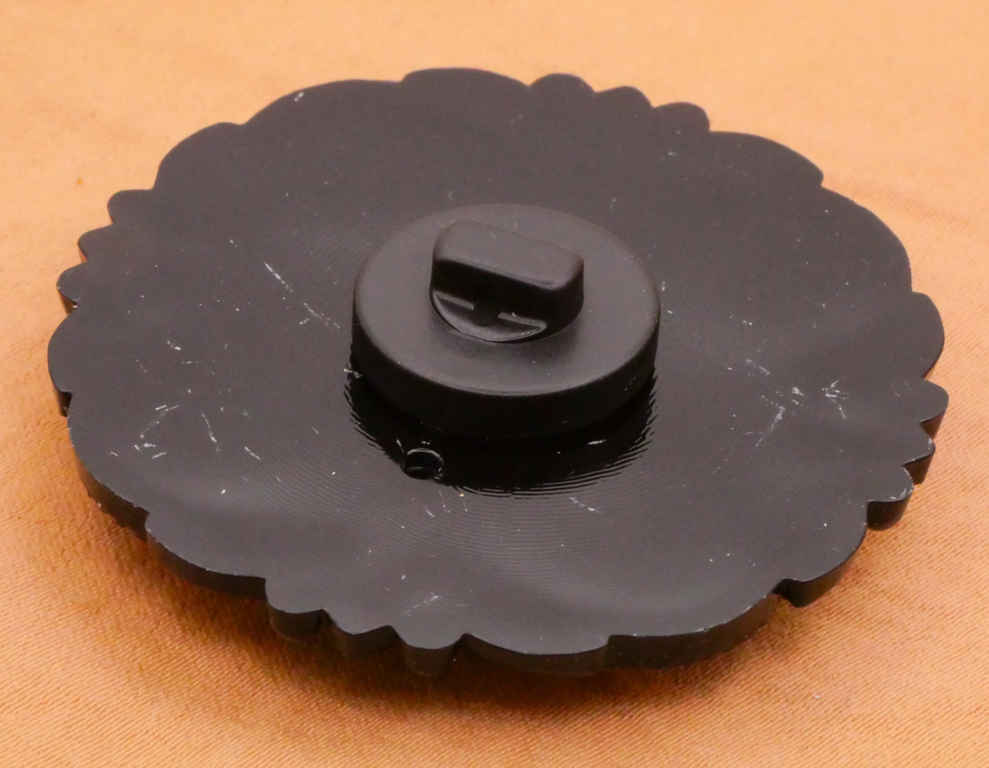 Metallic Black Art Deco Large Plastic Button 45mm