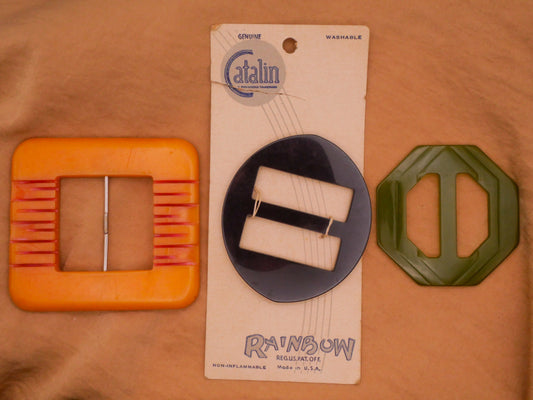 Bakelite Catalin Early Plastic Fashion Accessory Buckle Various 51-59mm
