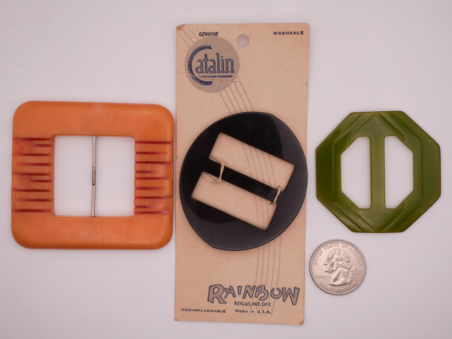 Bakelite Catalin Early Plastic Fashion Accessory Buckle Various 51-59mm