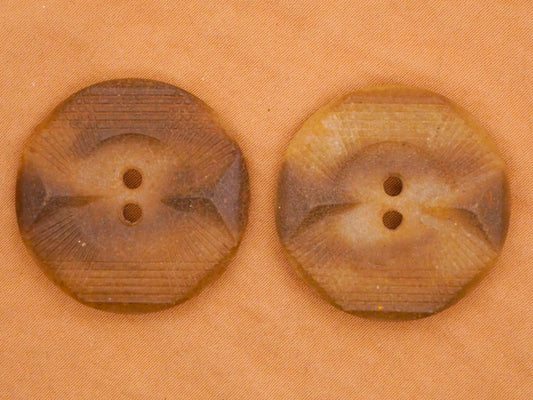 Natural Tone Art Deco Composition Early Plastic Pressed Button Various 29mm