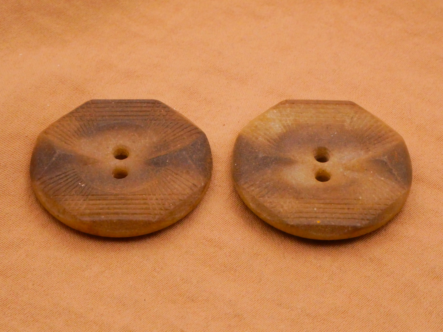 Natural Tone Art Deco Composition Early Plastic Pressed Button Various 29mm