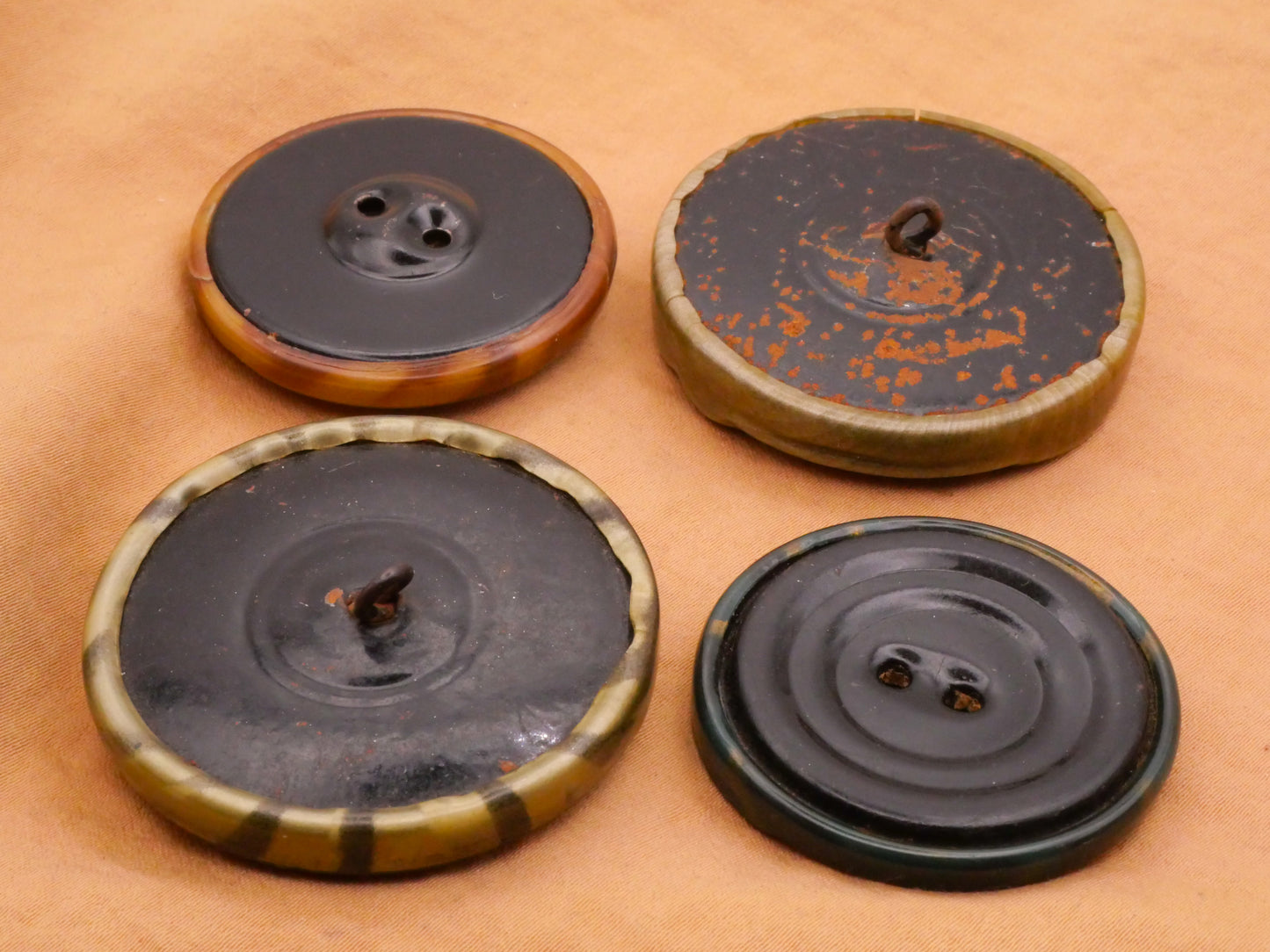 Art Deco Tribal Pattern Celluloid Early Plastic Large Button Various 38-44