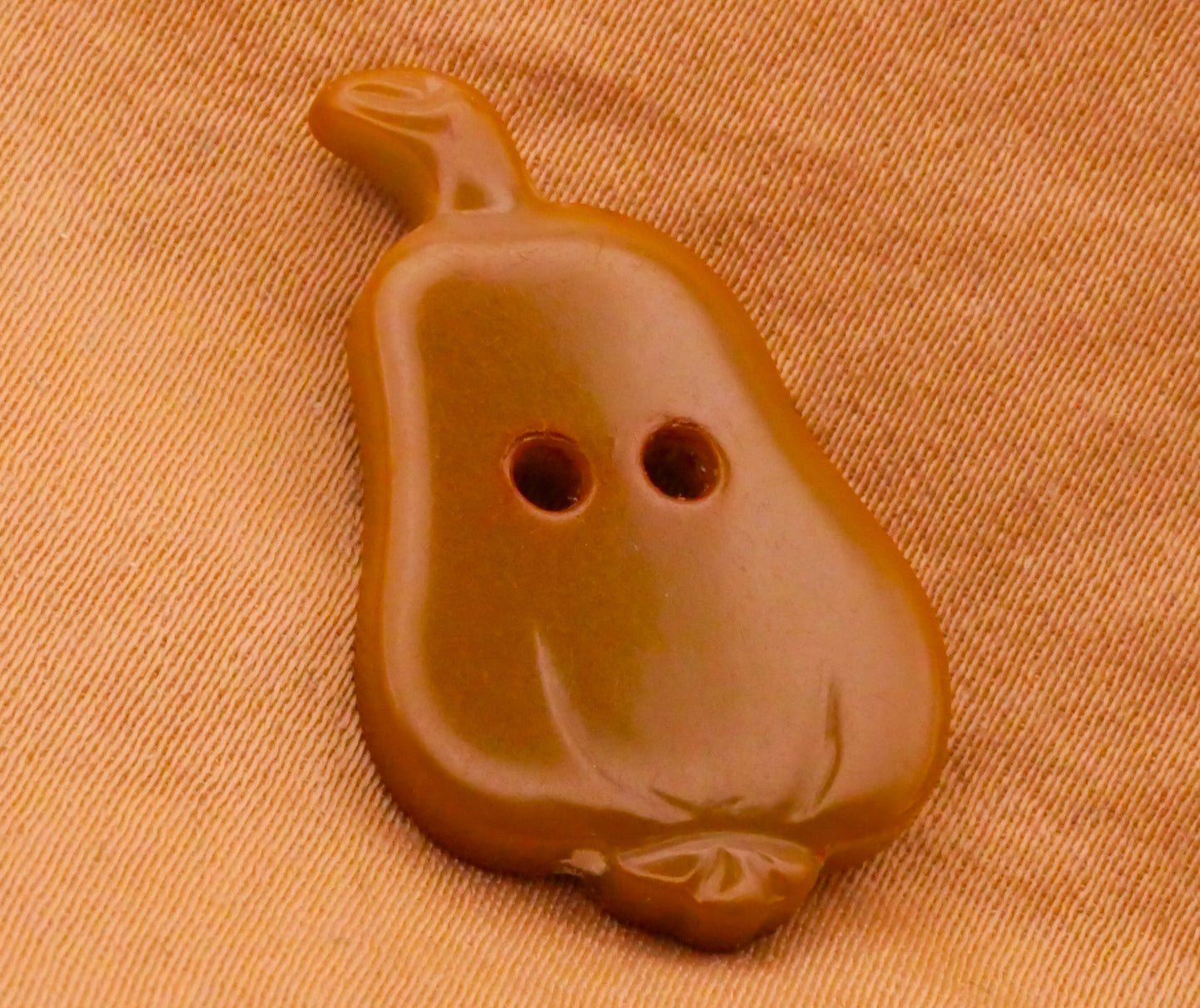 Gourd or Pear Bakelite Early Plastic Button 17x27mm