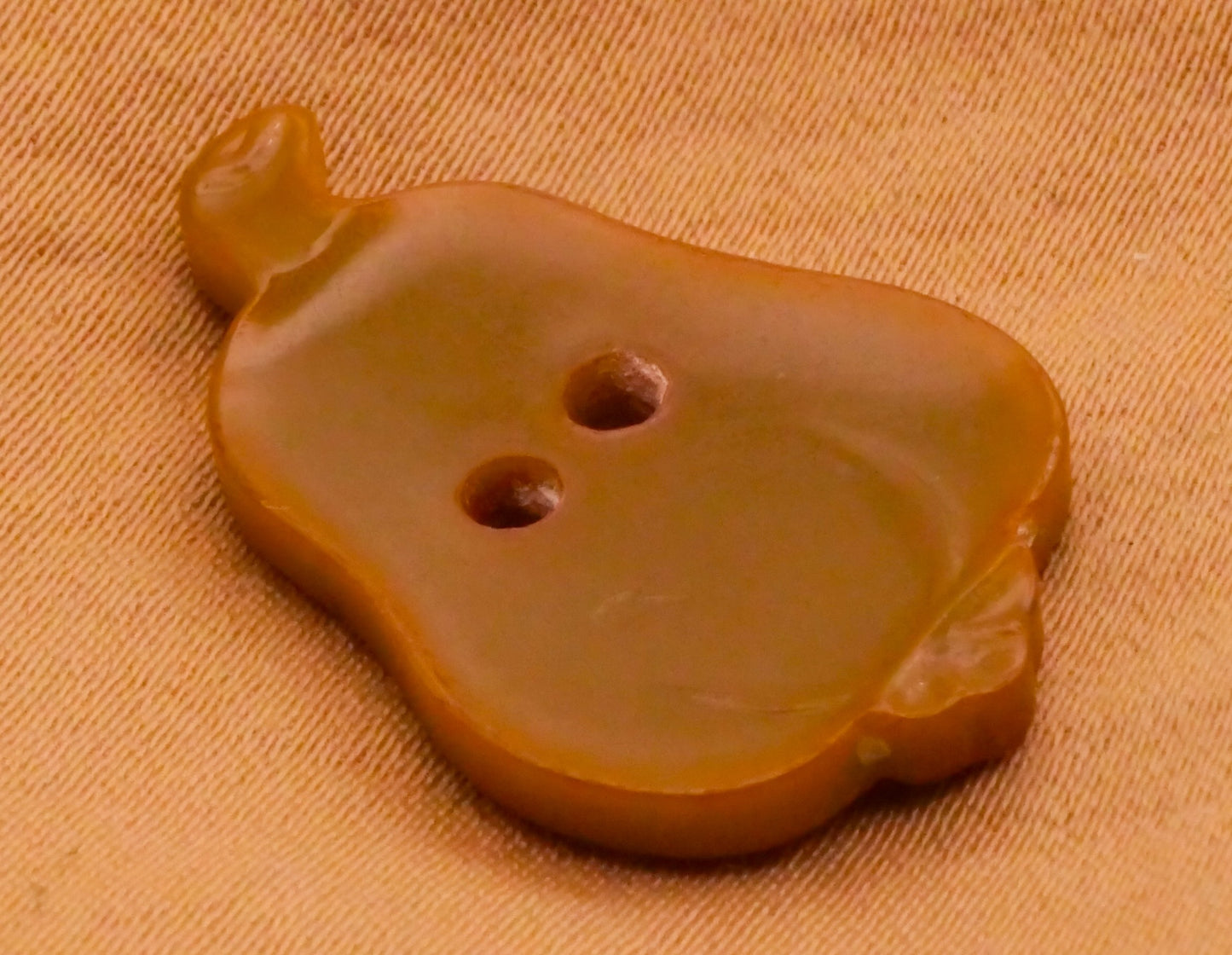 Gourd or Pear Bakelite Early Plastic Button 17x27mm