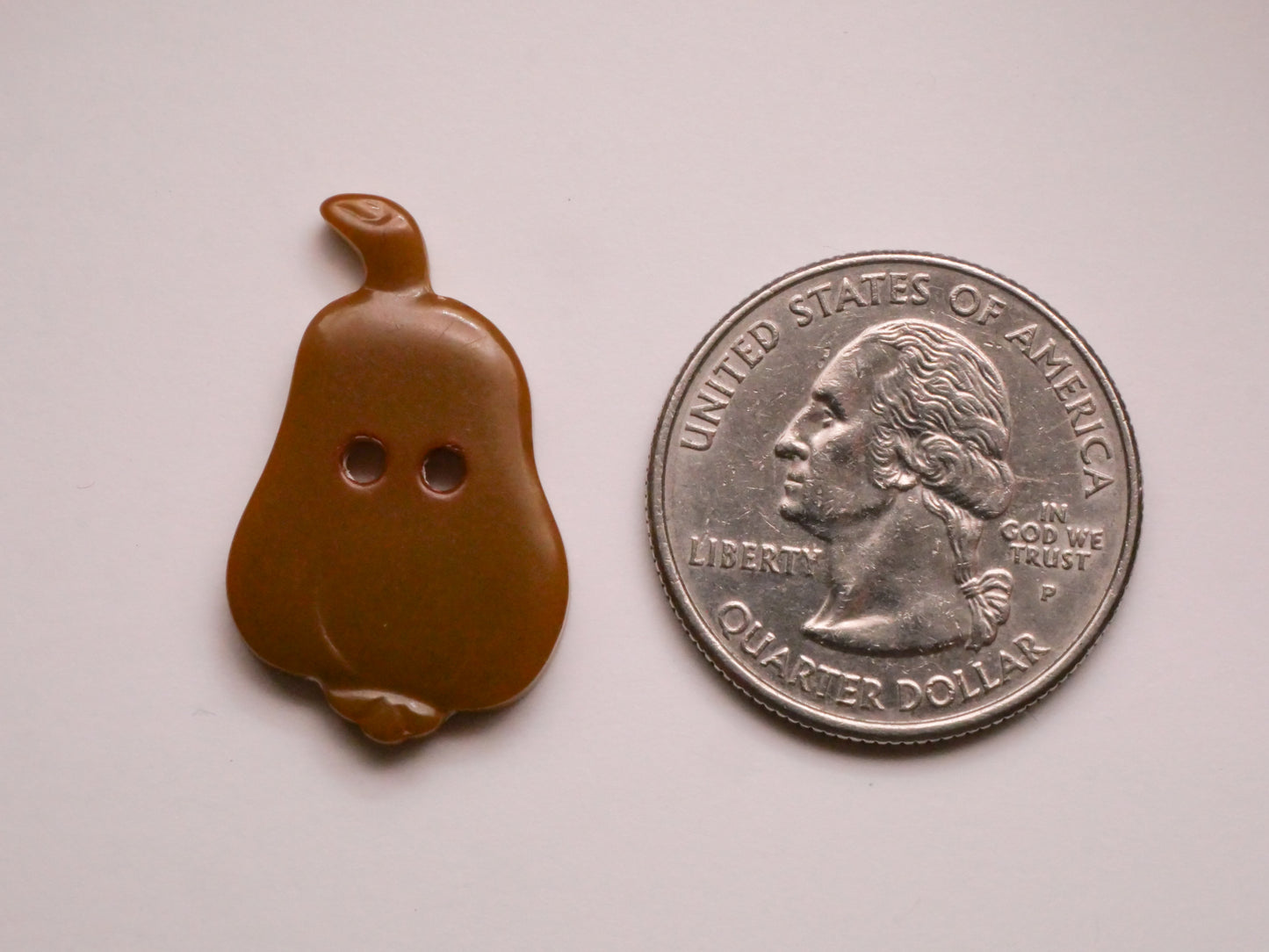 Gourd or Pear Bakelite Early Plastic Button 17x27mm