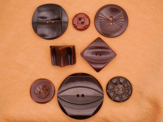 Chocolate Brown Vintage Plastic Button Various 15-38mm