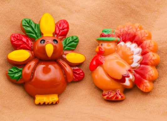 Turkey Thanksgiving Plastic Button Various 22-29mm
