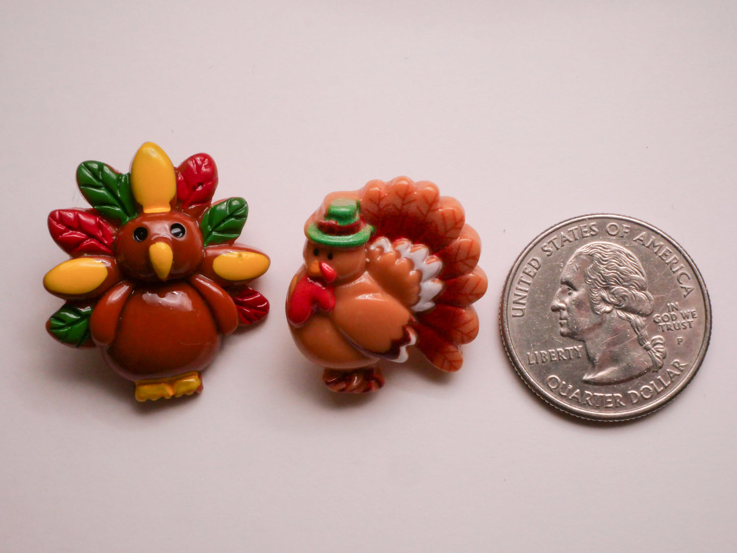 Turkey Thanksgiving Plastic Button Various 22-29mm