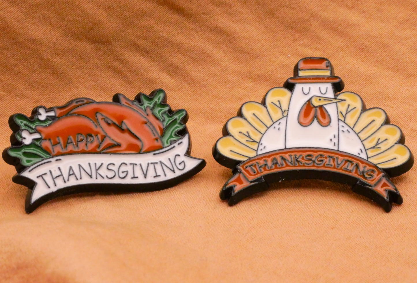 Thanksgiving Turkey Verbal Enamel Metal Button Various 16-30mm