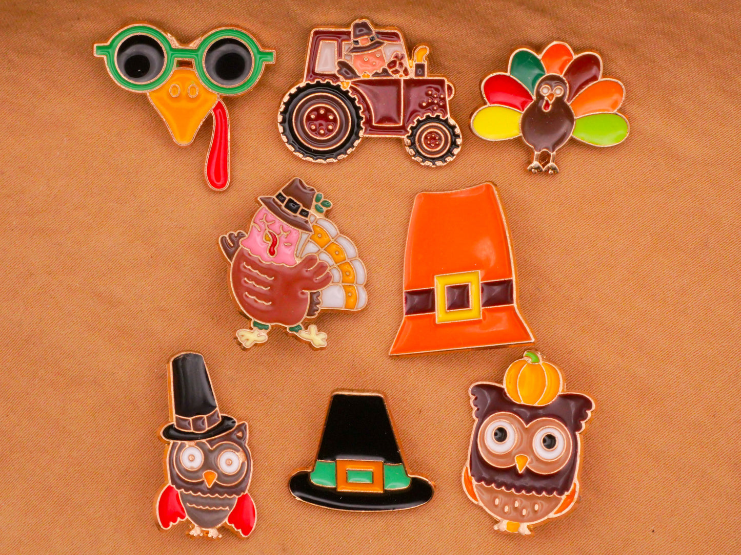 Thanksgiving Inspired Enamel Metal Button Various 13-22mm
