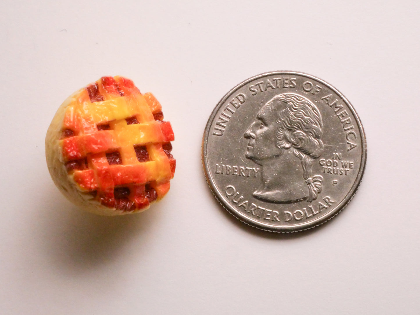 Pie Lattice Realistic Food Plastic Pair of Buttons 19mm