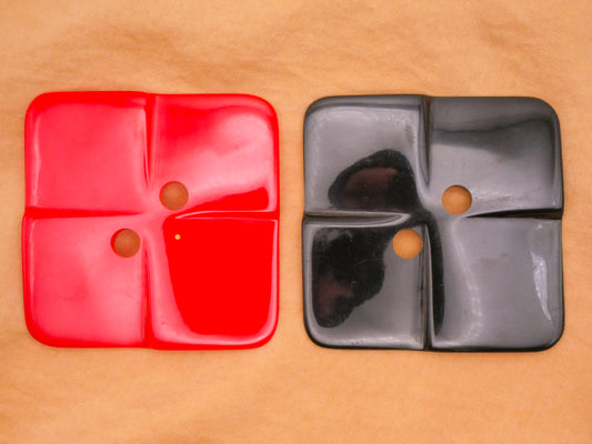 Extra-Large Square Red or Black Vintage Plastic Button Various 62mm