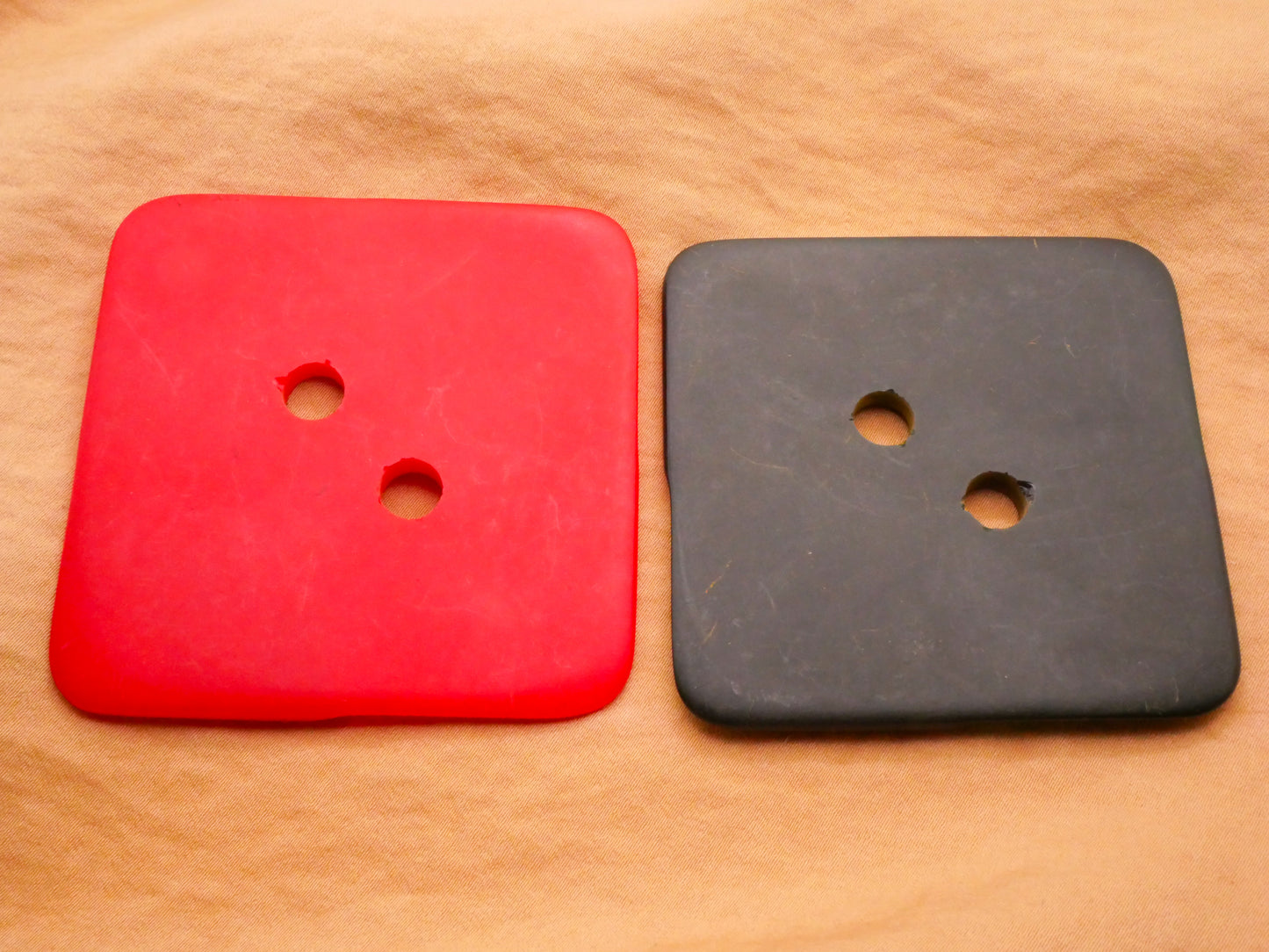 Extra-Large Square Red or Black Vintage Plastic Button Various 62mm