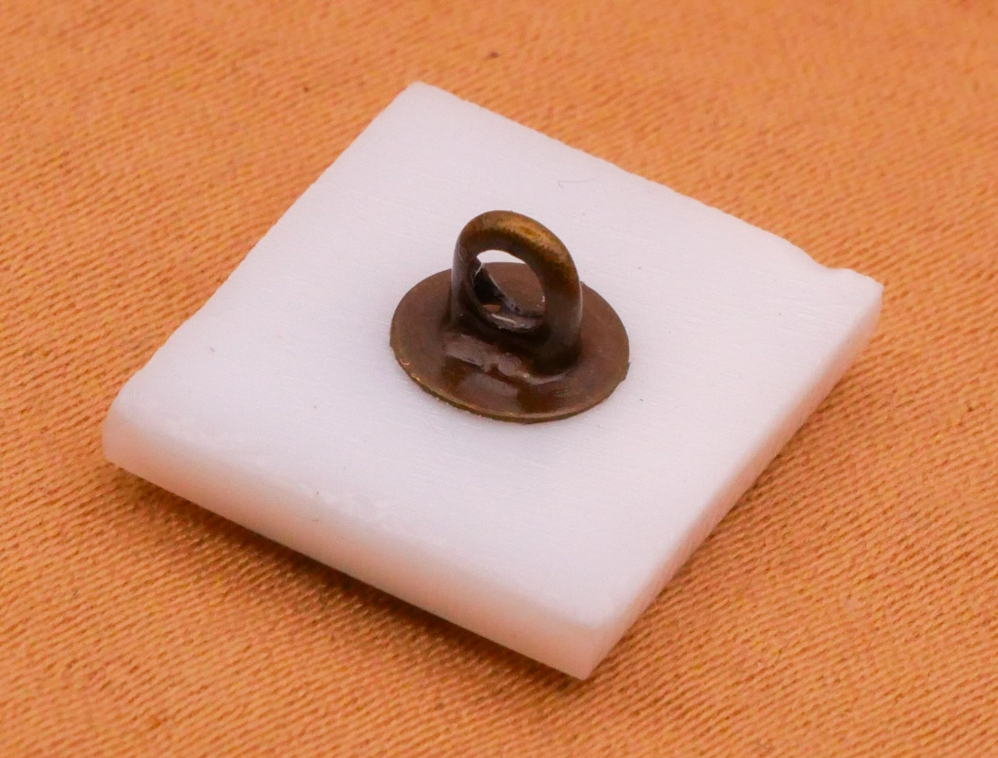 Sheet Music Notes White Glass Button 14x16mm