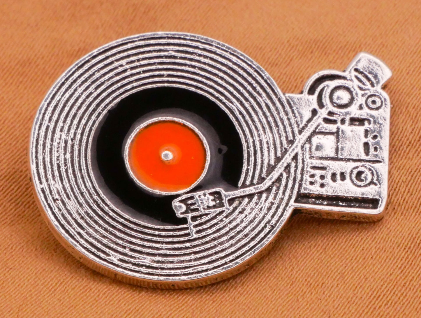 Record Player Music Enamel Metal Button Various 19x25mm