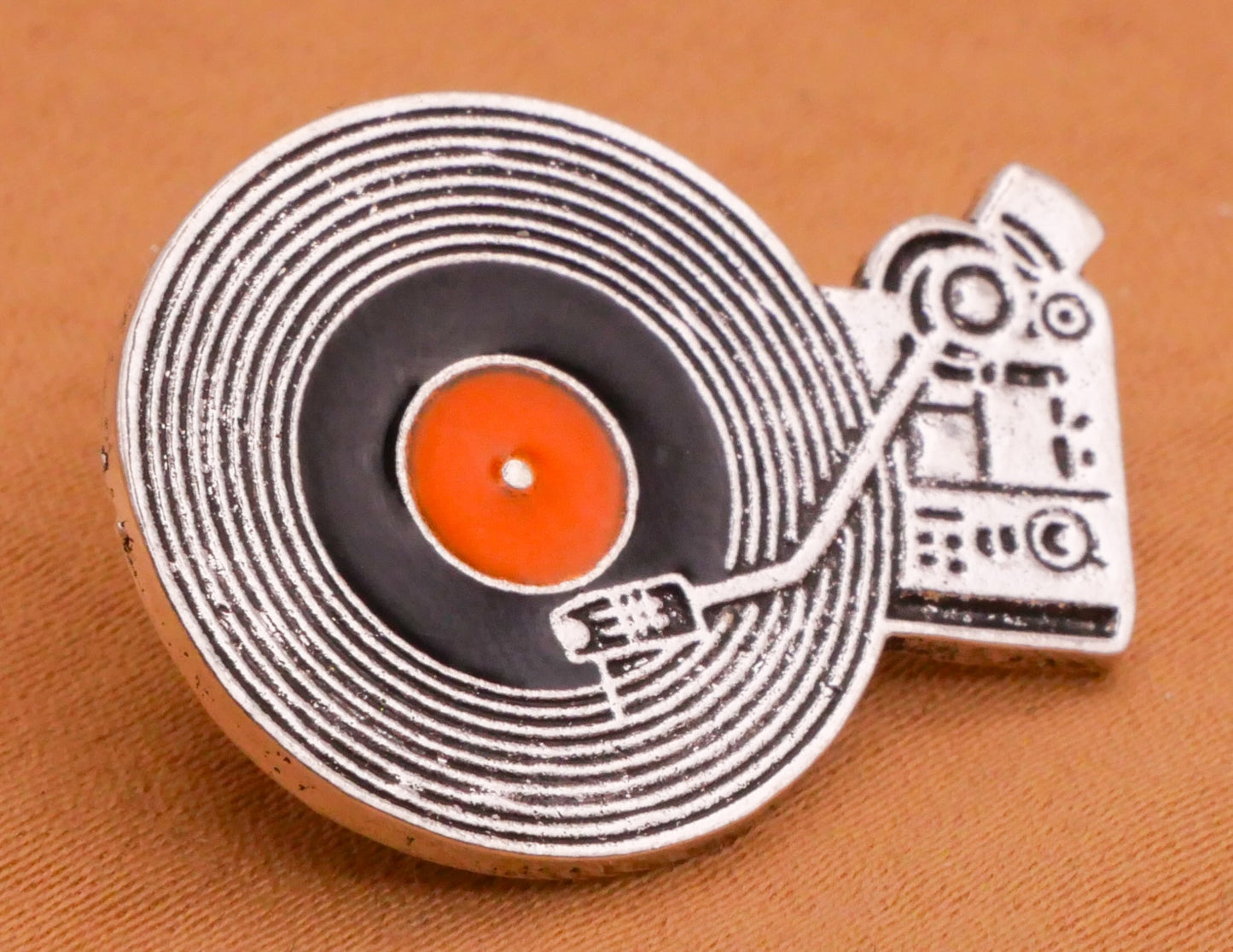 Record Player Music Enamel Metal Button Various 19x25mm