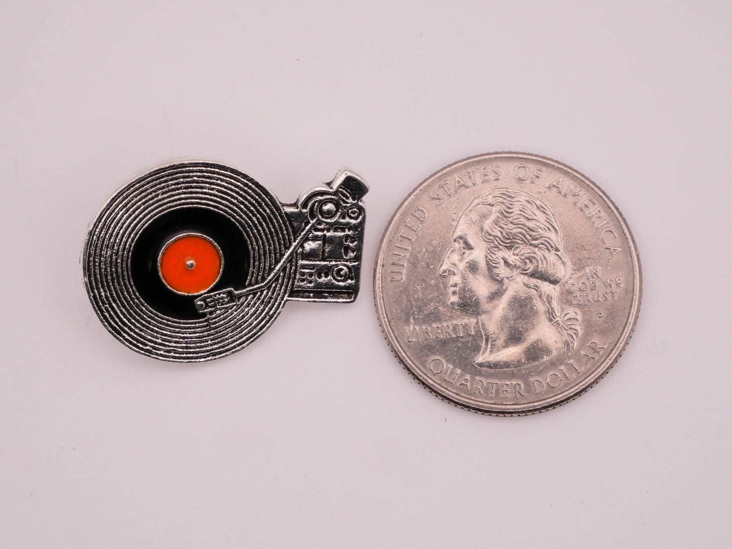 Record Player Music Enamel Metal Button Various 19x25mm