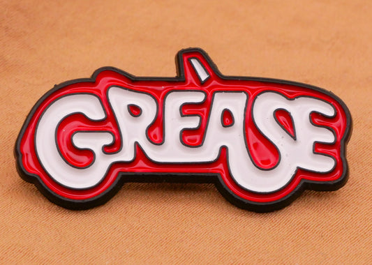 Grease Movie Car Verbal Enamel Metal Button 18x36mm
