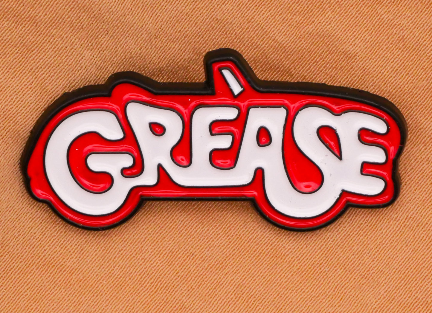 Grease Movie Car Verbal Enamel Metal Button 18x36mm