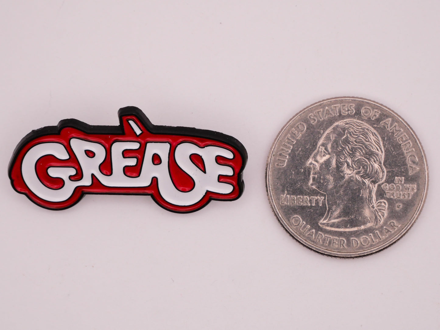 Grease Movie Car Verbal Enamel Metal Button 18x36mm