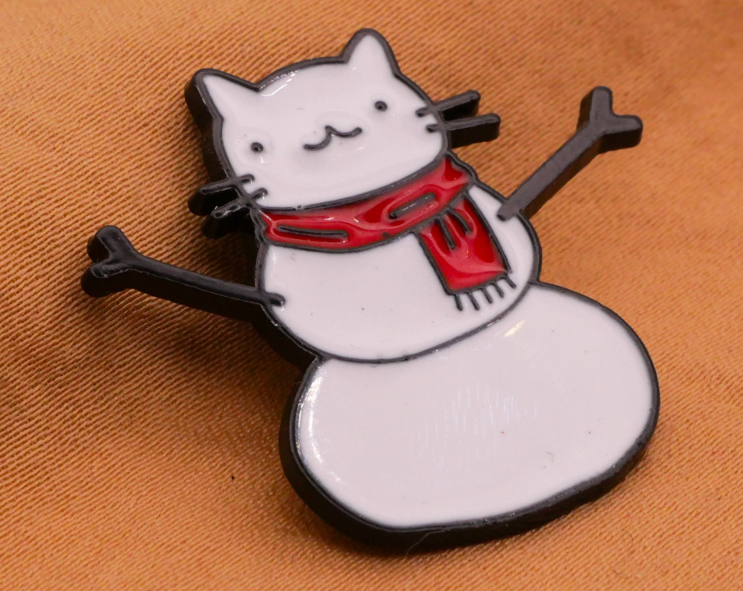 Kitty Cat Snowman Enamel Metal Button Various 27x30mm