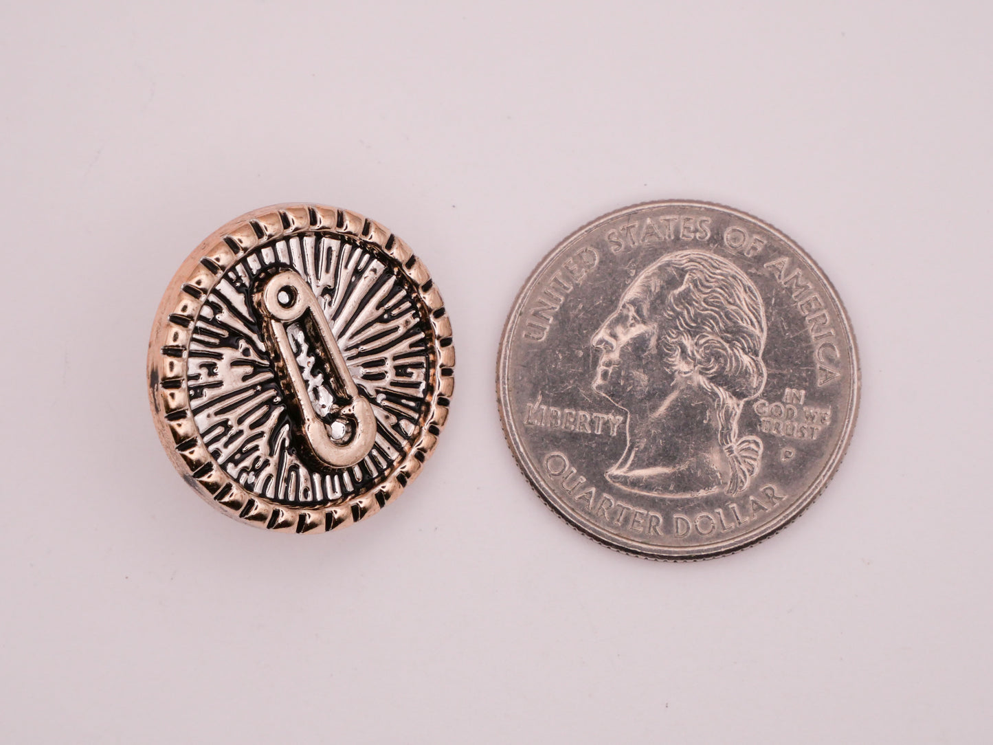 Safety Pin Sewing Textured Plastic Pair of Buttons 22mm