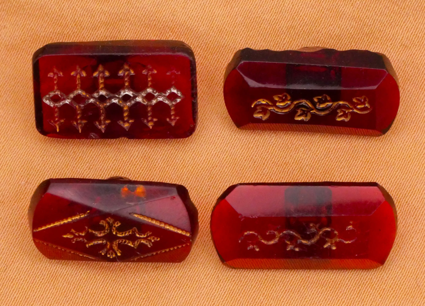 Cranberry Red Translucent Glass Vintage Button Various 11-20mm