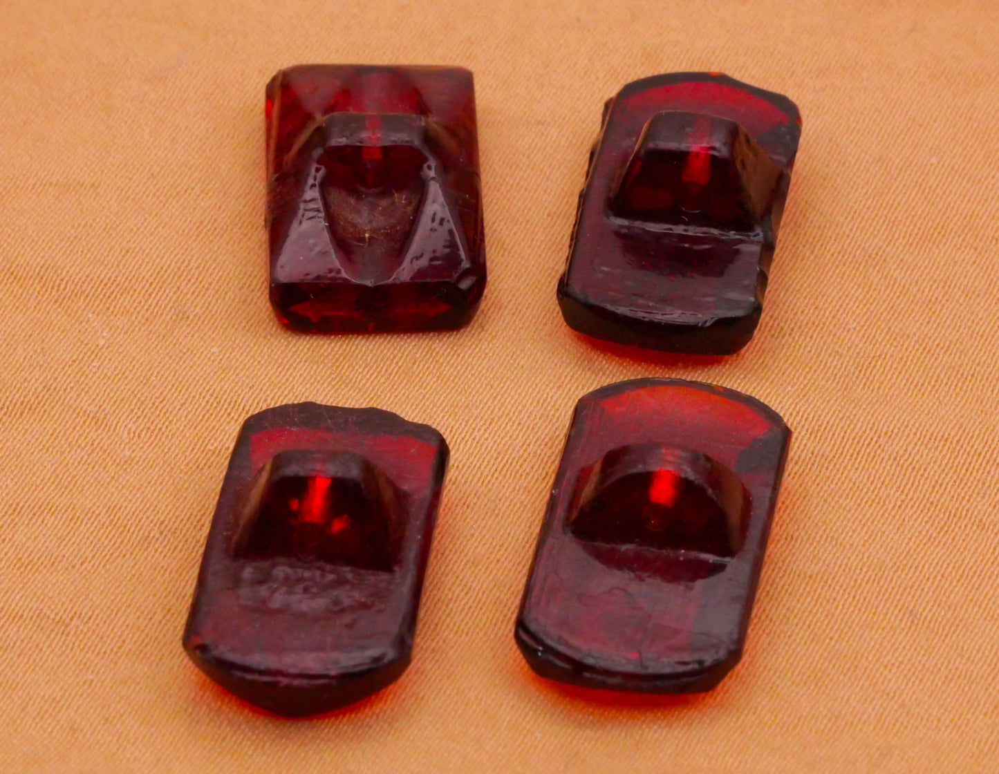 Cranberry Red Translucent Glass Vintage Button Various 11-20mm