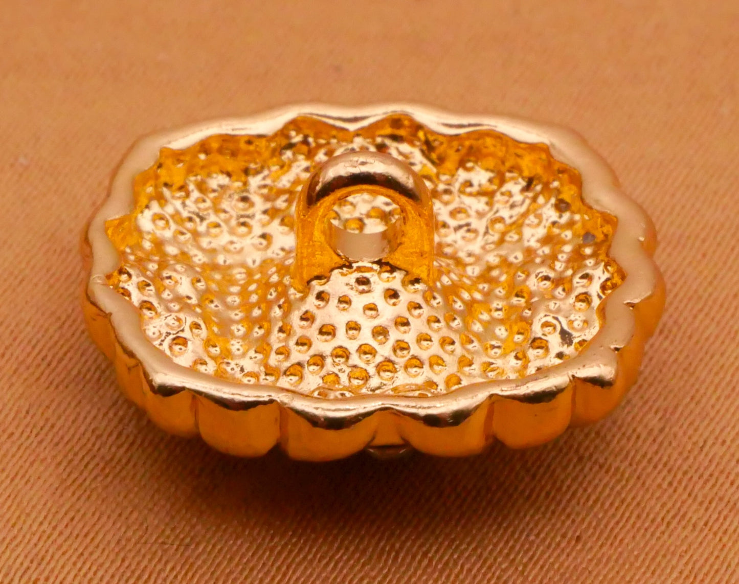 Rhinestone Fleur Gold Metal Button Various 19mm