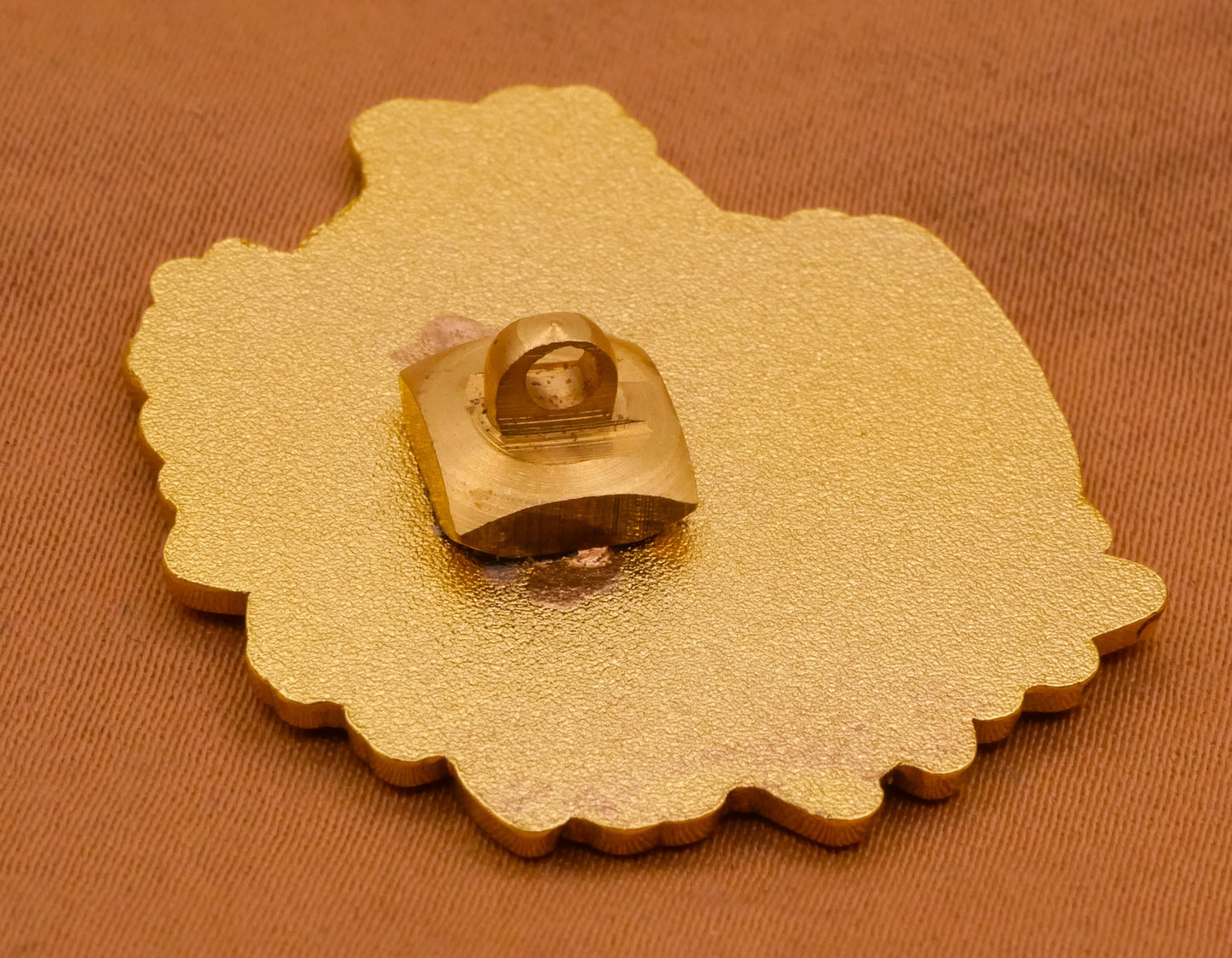 Hedgehog Flower Enamel Metal Large Button 30x35mm