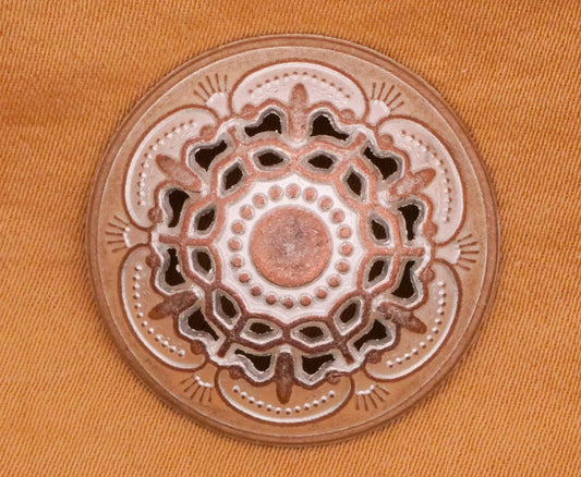 Snowflake Frosty Copper Metal Button 25mm