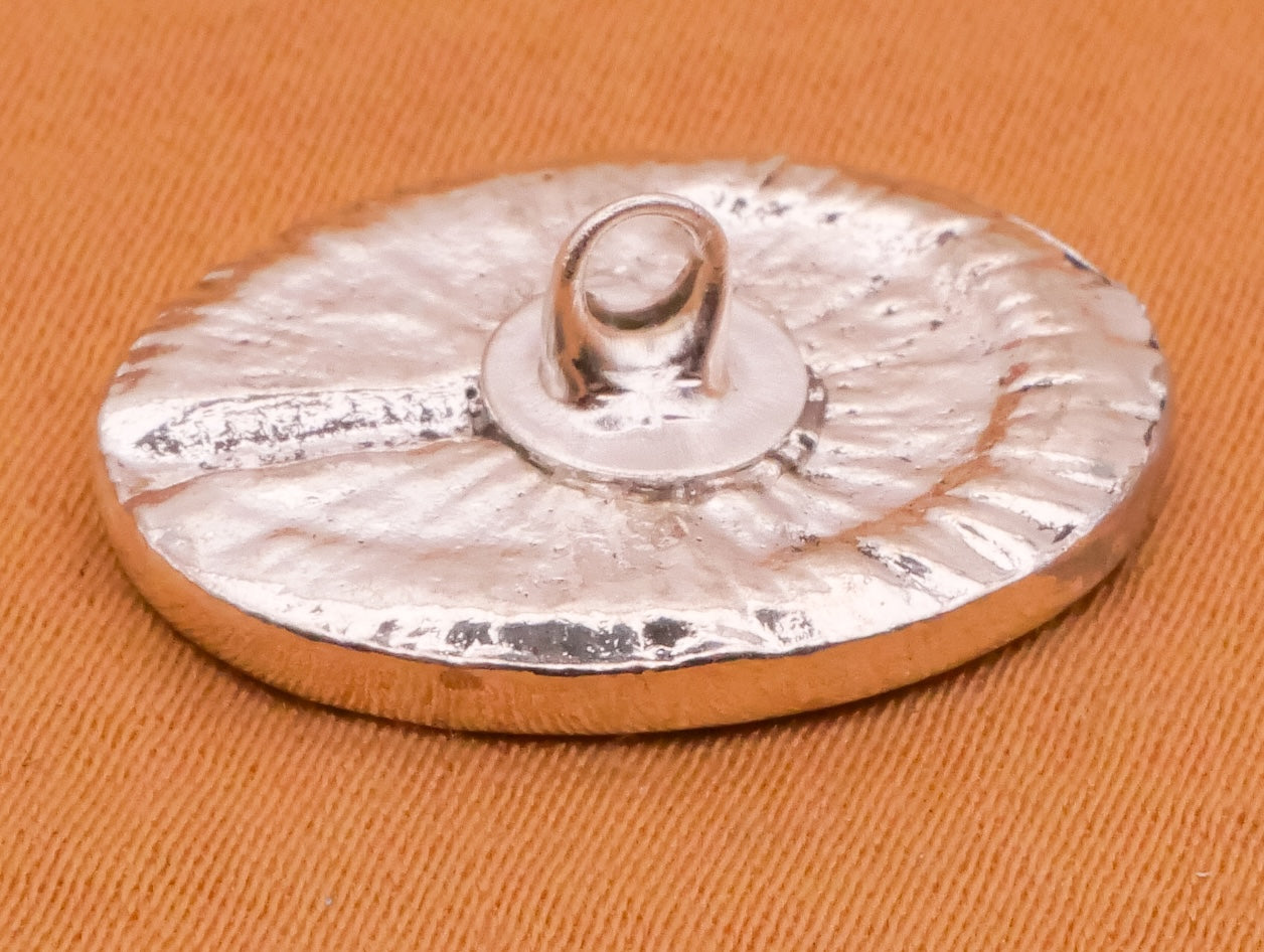 Mushroom Moon Oval Silver Metal Button 15x20mm