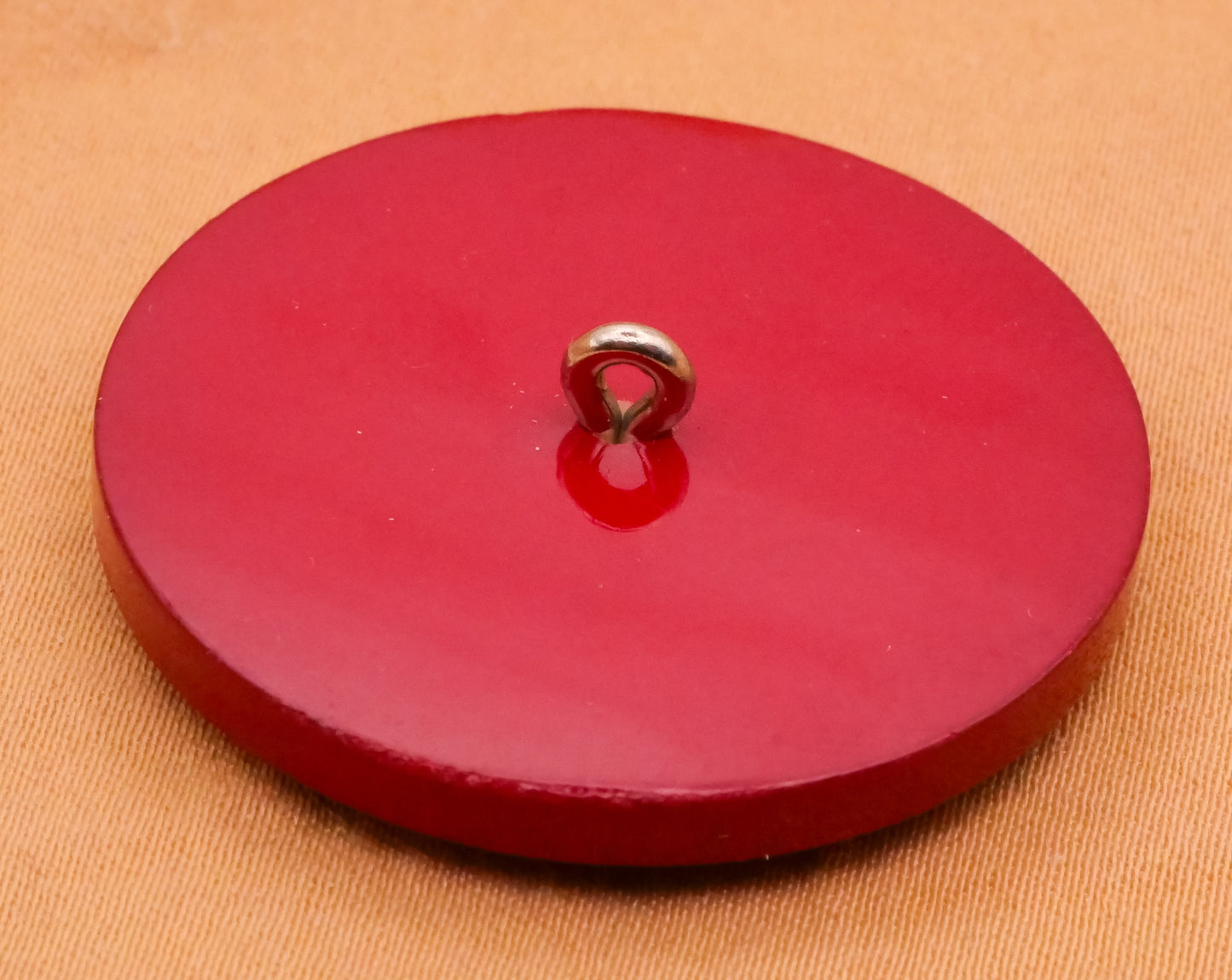 Snowflake Red Carved Early Plastic Large Button 33mm