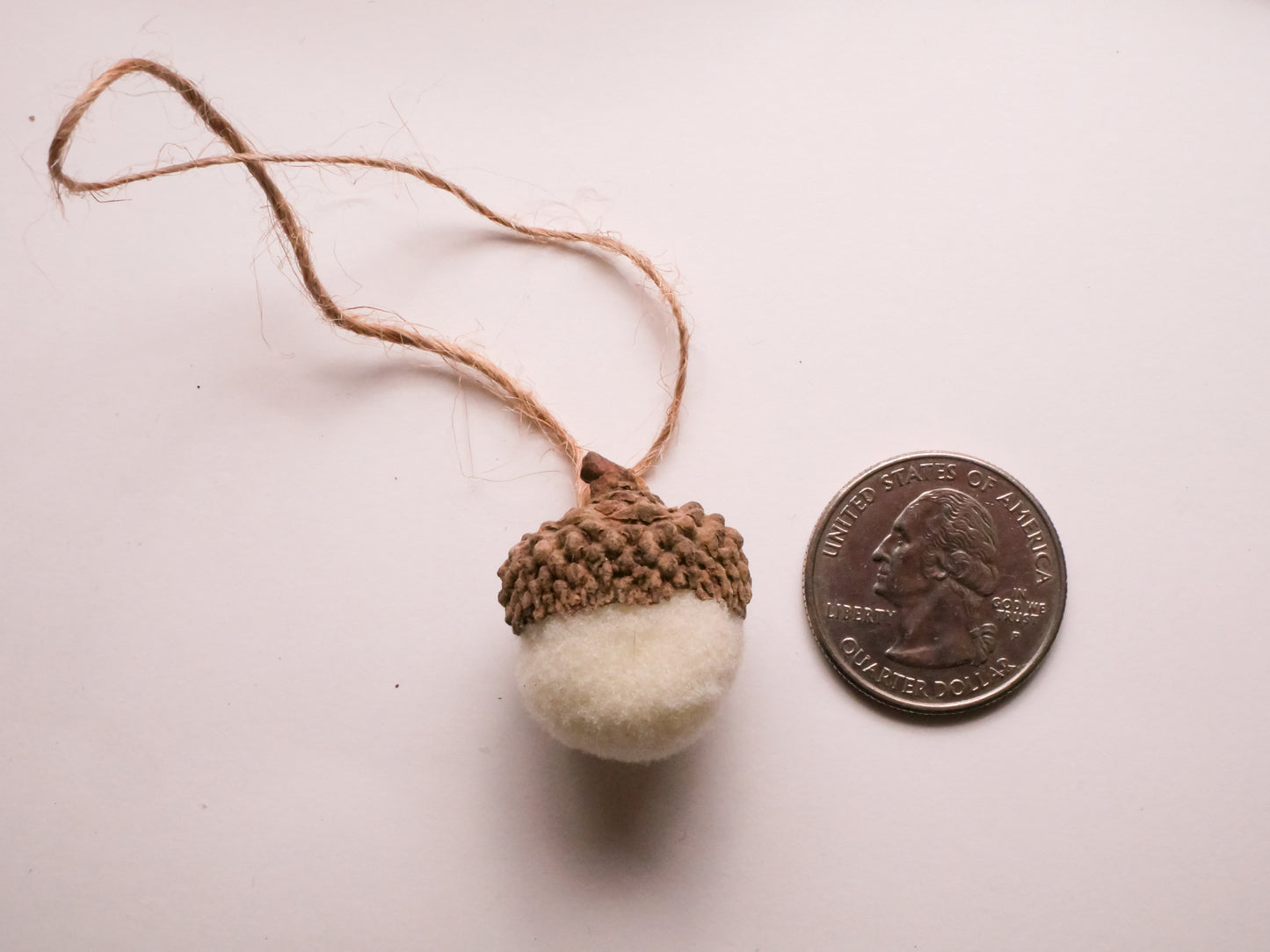 Acorn Felted Look Set of Three Ornaments 22x26mm