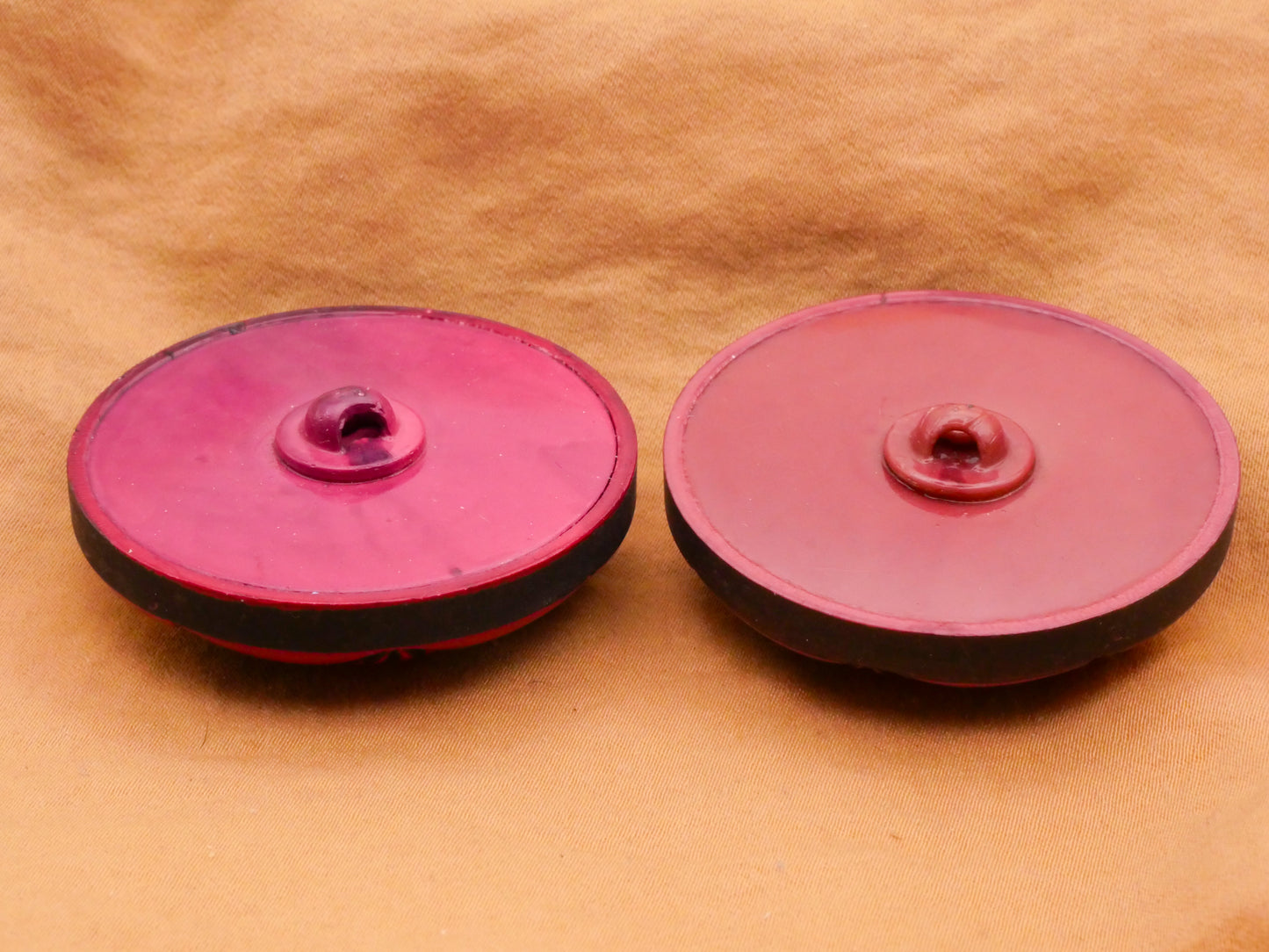 Tufted Look Pink Buffed Celluloid Early Plastic Large Button Various 44mm
